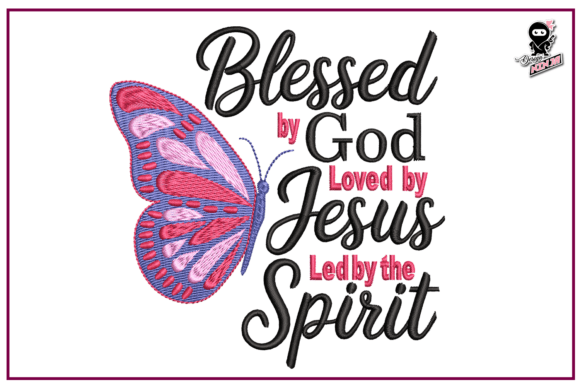 Blessed by God: A Faithful Embroidery Design