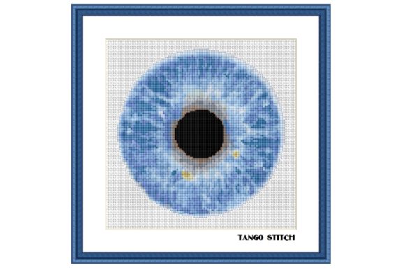 Blue Eye Cross Stitch for Apparel