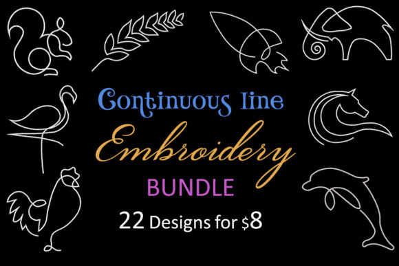 Continuous Line Embroidery for Apparel