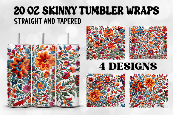 Exploring 3D Mexican Embroidery Tumbler Wrap