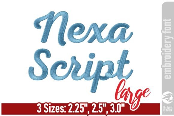 Nexa Script Embroidery Font - Large