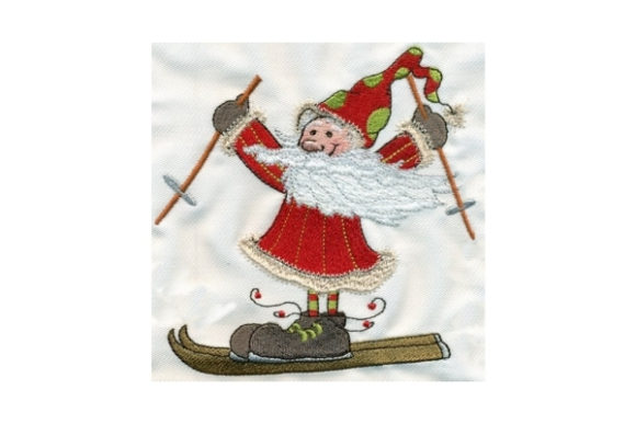 Sassy Skiing Santa: A Festive Design for Business