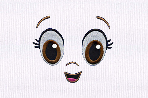 Wide Brown Eyed Girl: A Charming Embroidery Design