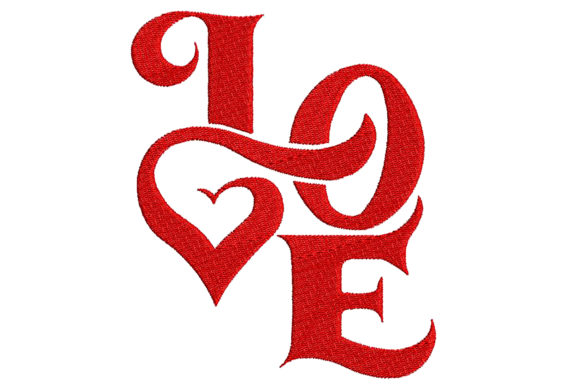 Word Love with Fancy Letters and Heart